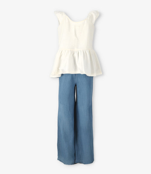 Conjunto niña con vuelos 2 años / Crudo