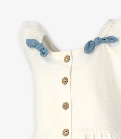 Conjunto niña con vuelos 2 años / Crudo