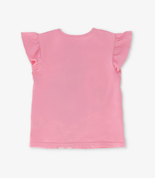 Conjunto niña con flores y estampado 2 años / Rosado