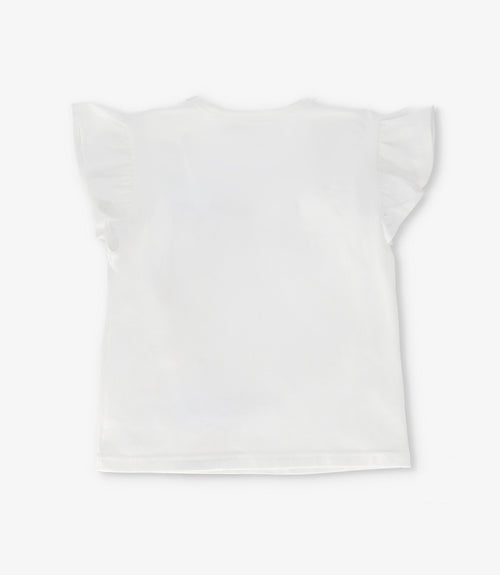 Conjunto niña con flores y estampado 2 años / Crudo