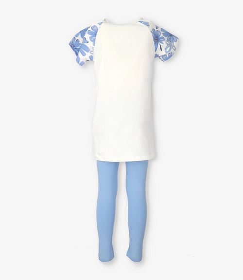 Conjunto niña con flores y koala 2 años / Blanco