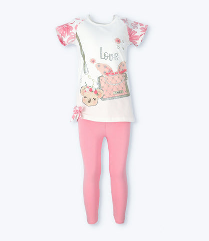 Conjunto niña con flores y koala
