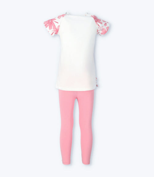 Conjunto niña con flores y koala 2 años / Burdeo