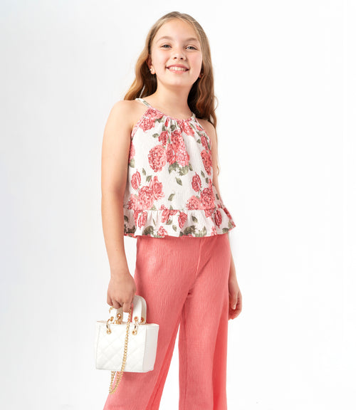 Conjunto niña con flores