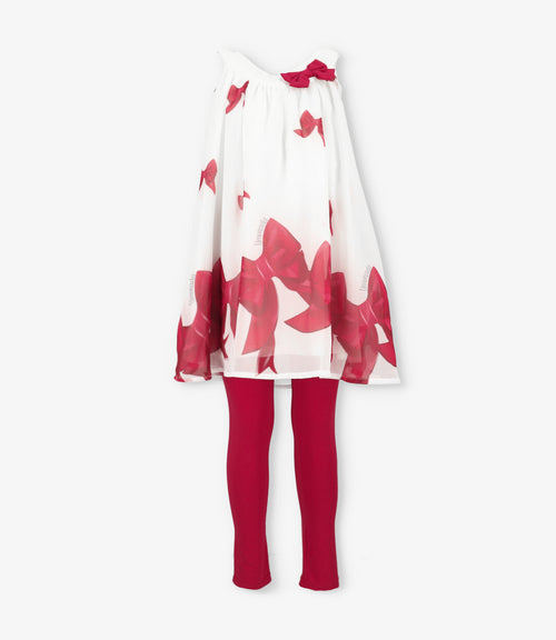 Conjunto niña con lazos 2 años / Rojo