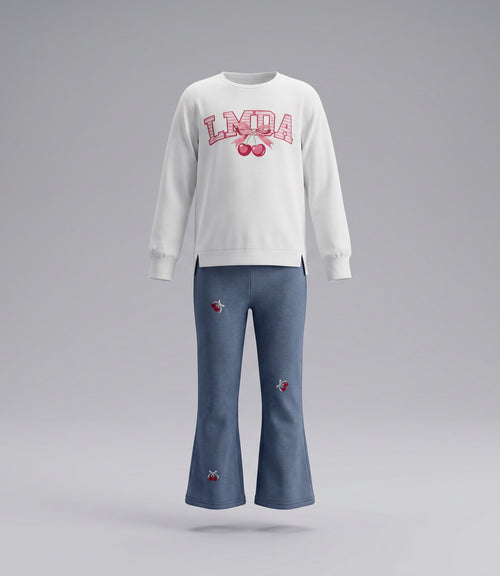 Conjunto niña con cherry 2 años / Crudo
