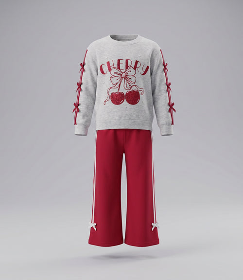 Conjunto niña con cherry 2 años / Frambuesa