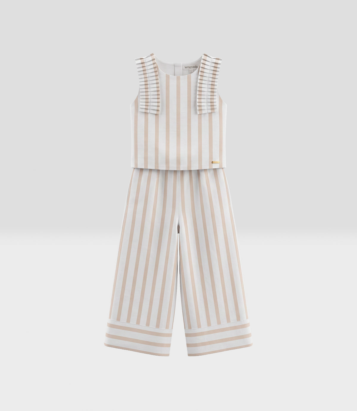 Conjunto niña rayado 2 años / Beige