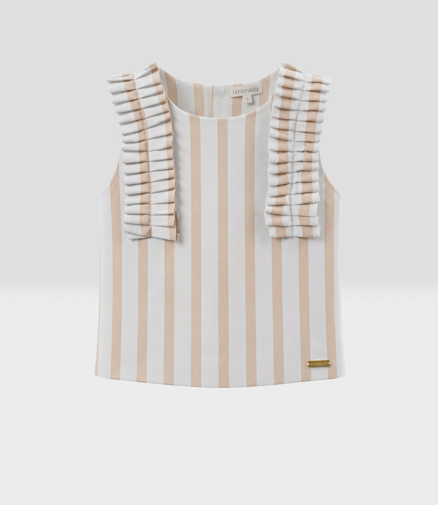 Conjunto niña rayado 2 años / Beige