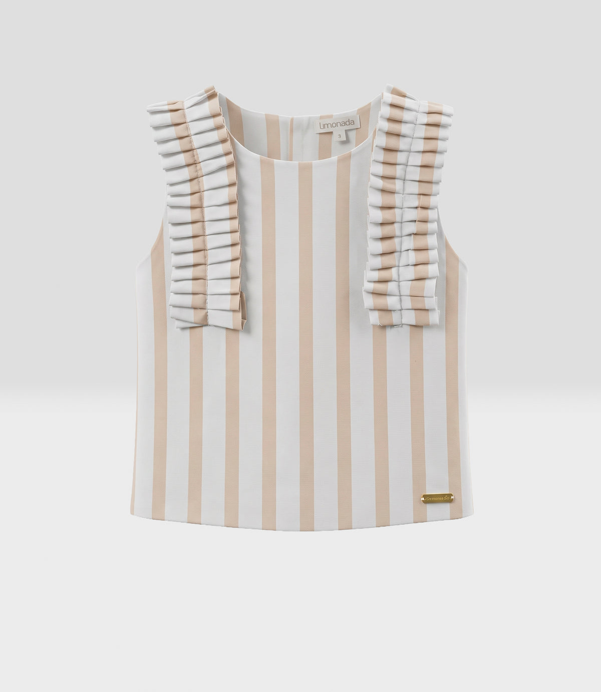 Conjunto niña rayado 2 años / Beige