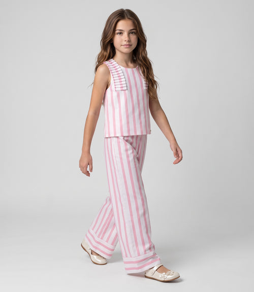 Conjunto niña rayado