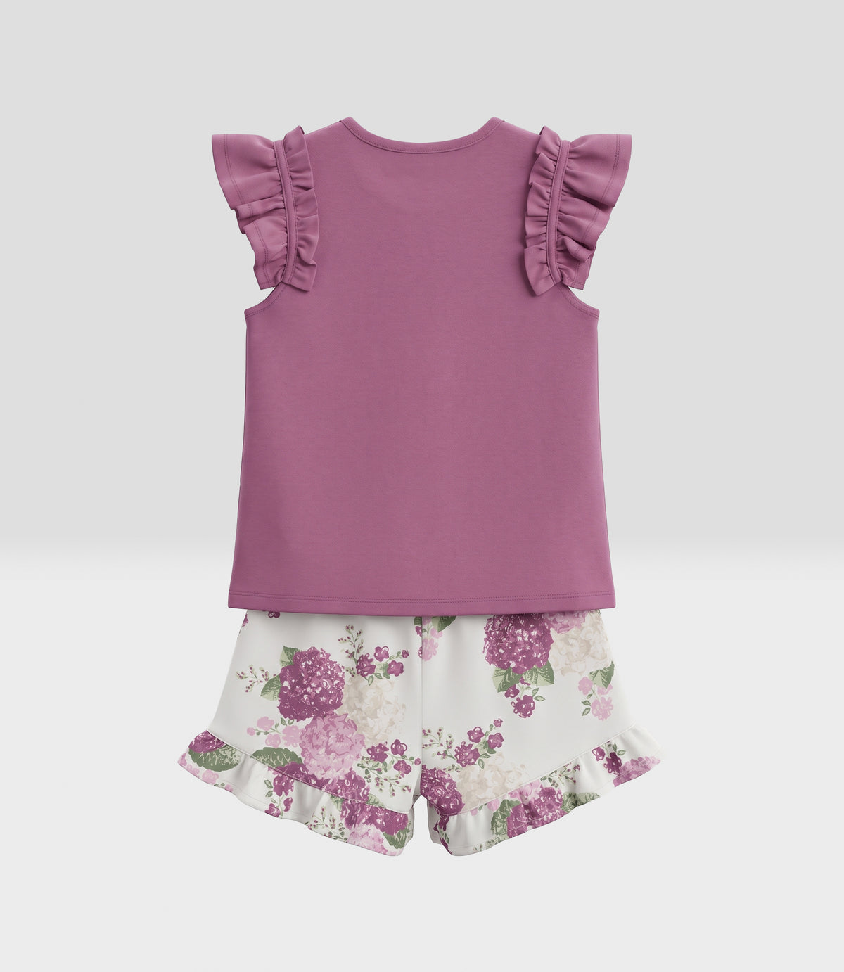 Conjunto niña con flores 2 años / Burdeo
