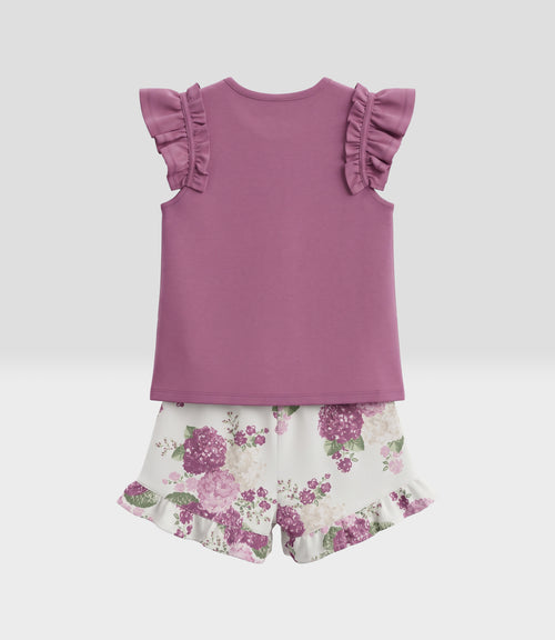 Conjunto niña con flores