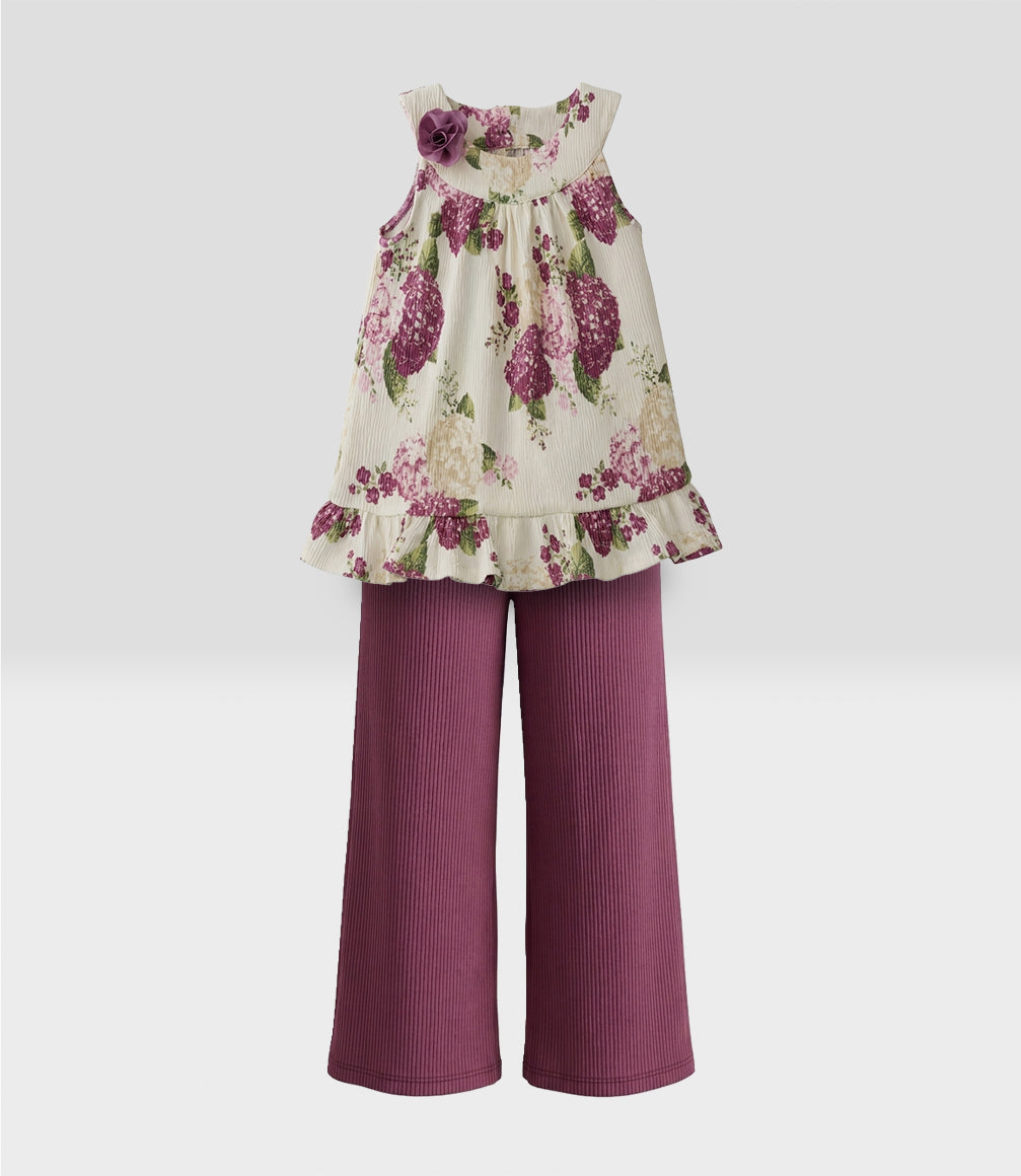 Conjunto niña bambula 2 años / Burdeo