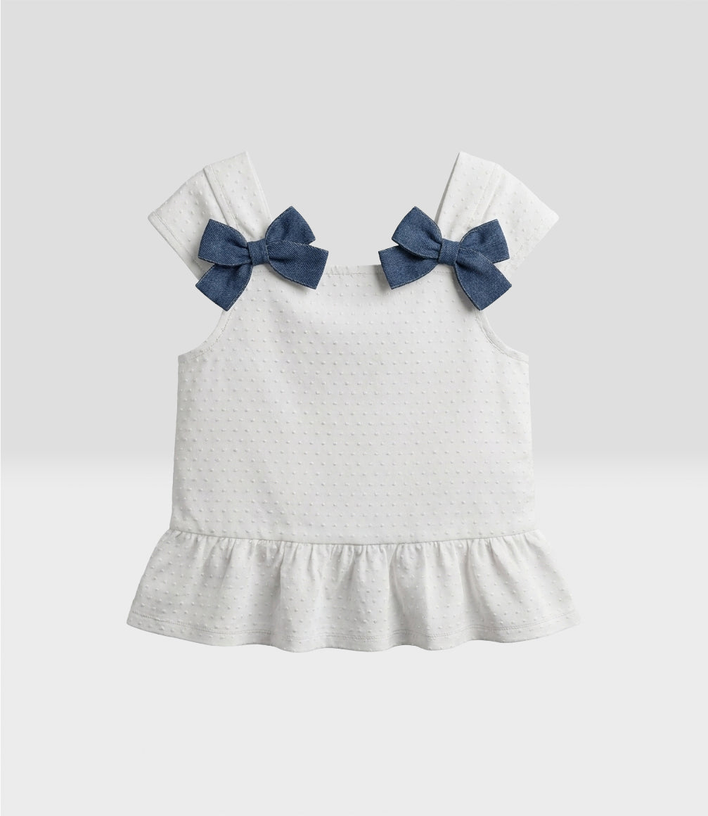 Conjunto niña de denim 2 años / Crudo