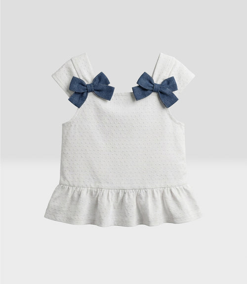 Conjunto niña de denim 2 años / Crudo