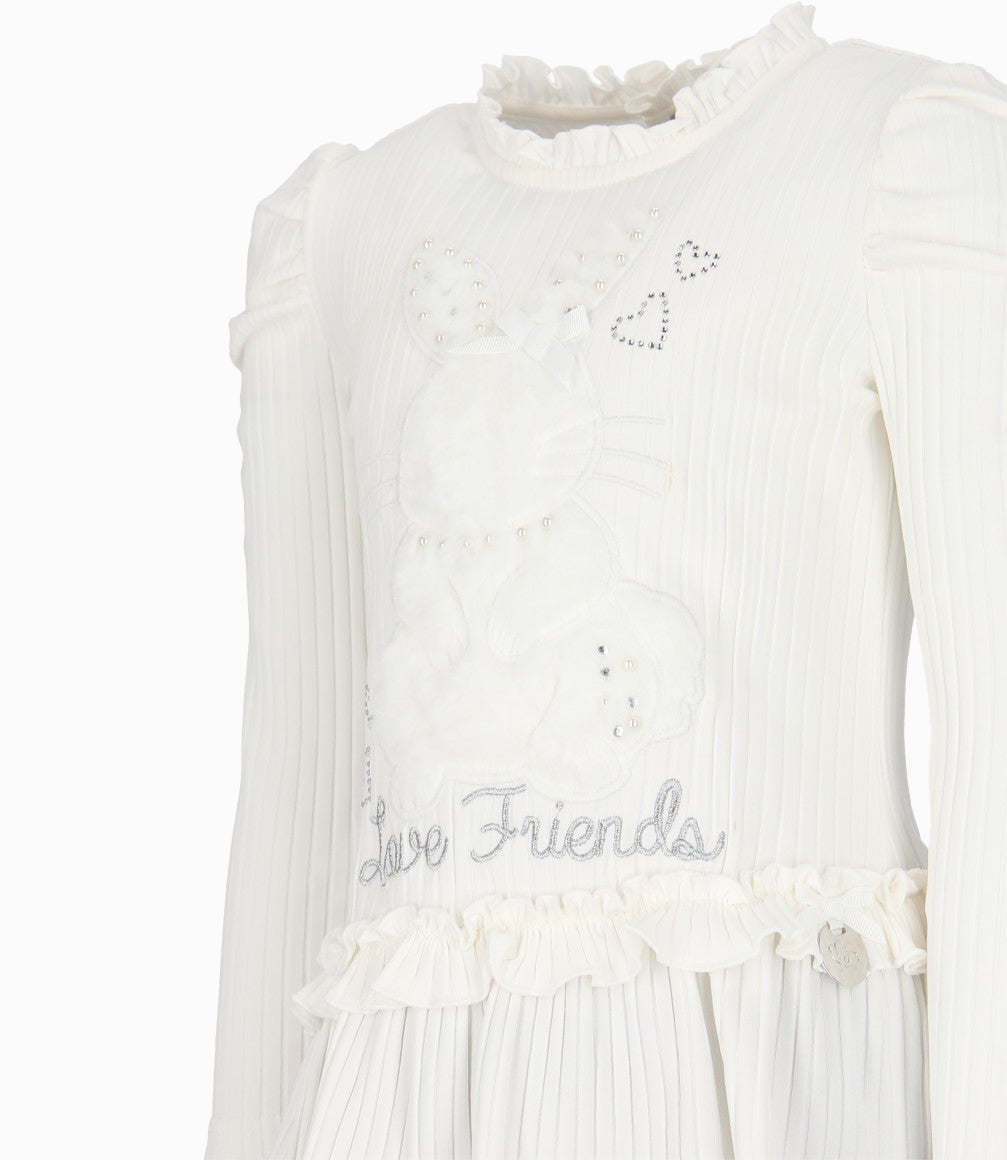 Conjunto niña de polera y calzas 2 años / Blanco
