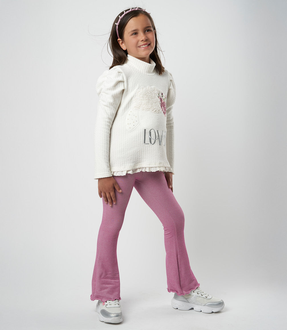 Conjunto niña love 2 años / Blanco
