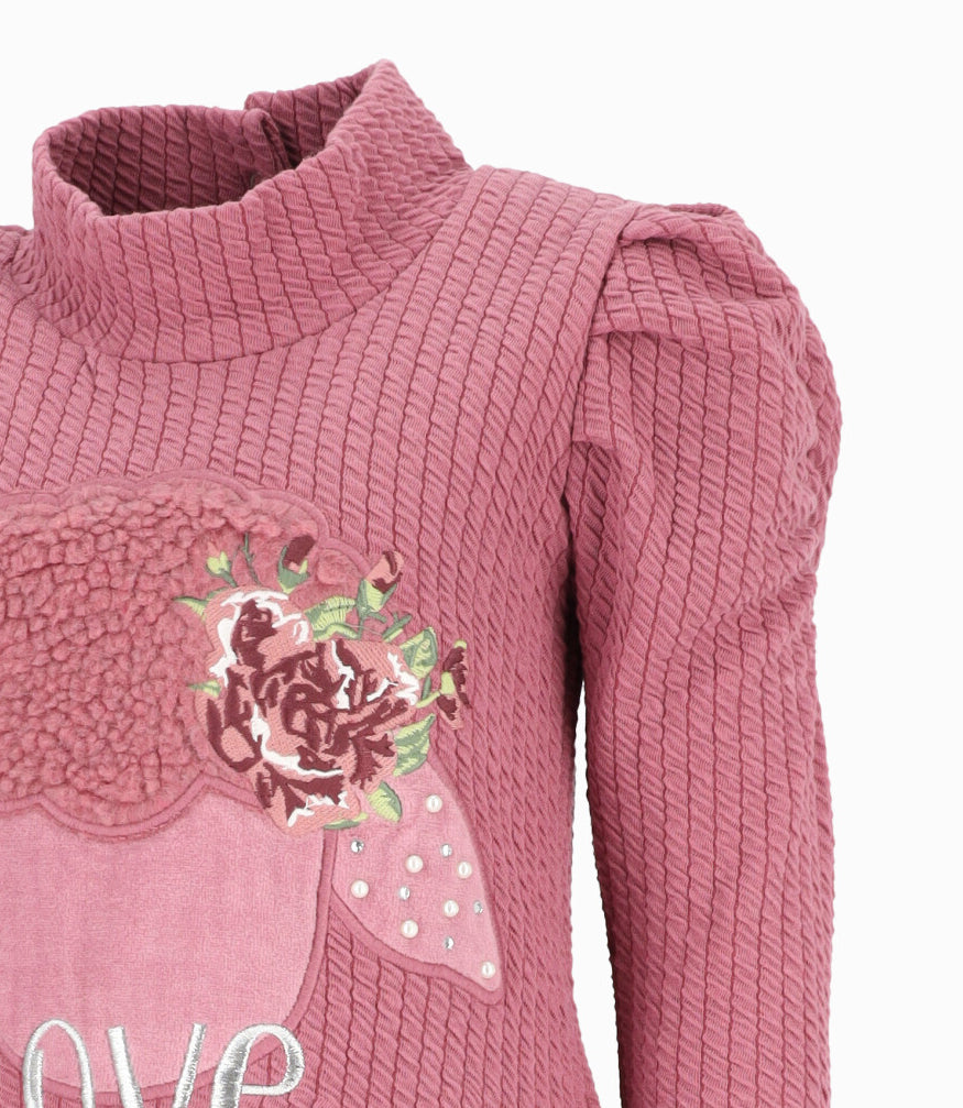 Conjunto niña love 2 años / Burdeo