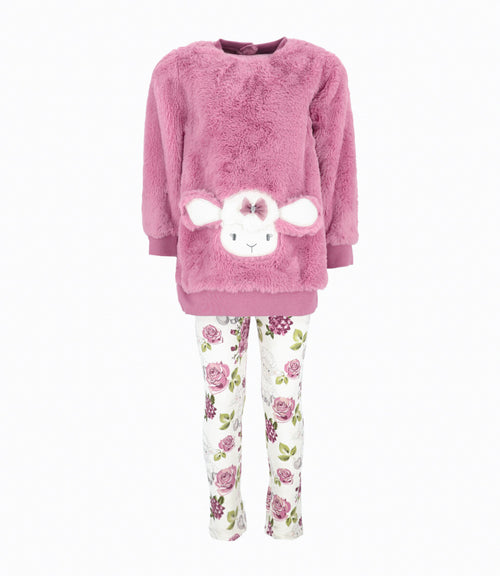Conjunto niña con oveja 2 años / Burdeo