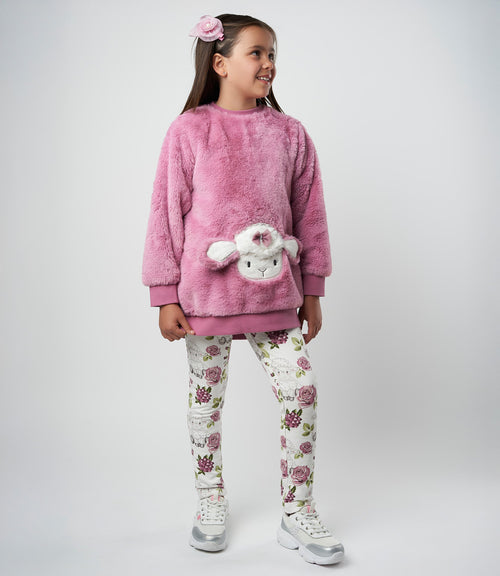 Conjunto niña con oveja 2 años / Burdeo