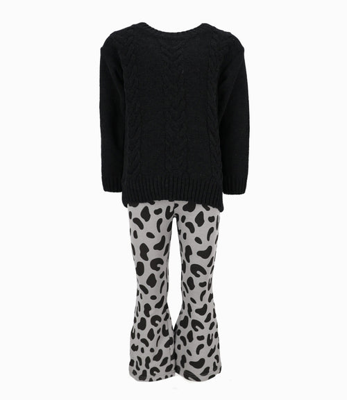 Conjunto niña con diseño 2 años / Negro