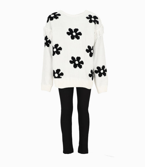 Conjunto niña con flores 2 años / Negro