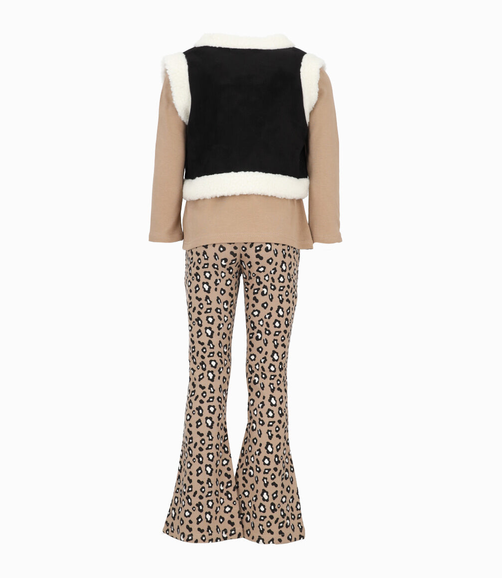 Conjunto niña animal print 2 años / Beige
