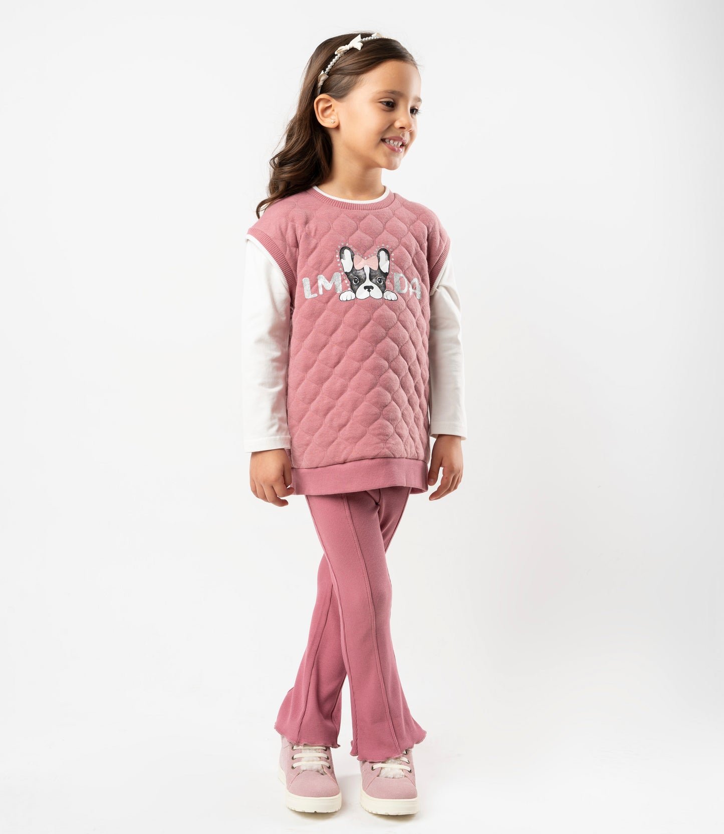 Conjunto niña con perrito 2 años / Coral
