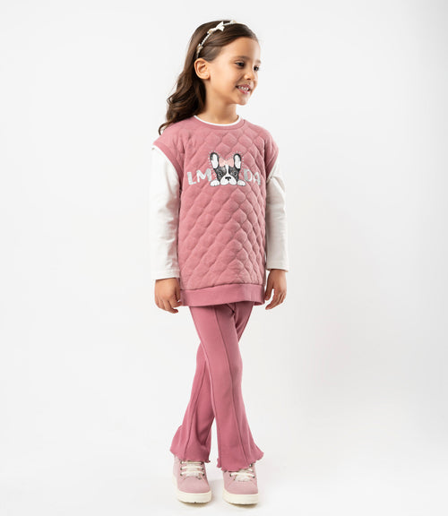 Conjunto niña con perrito 2 años / Coral