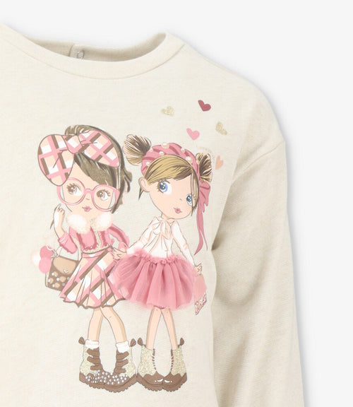 Conjunto niña con estampado 2 años / Coral