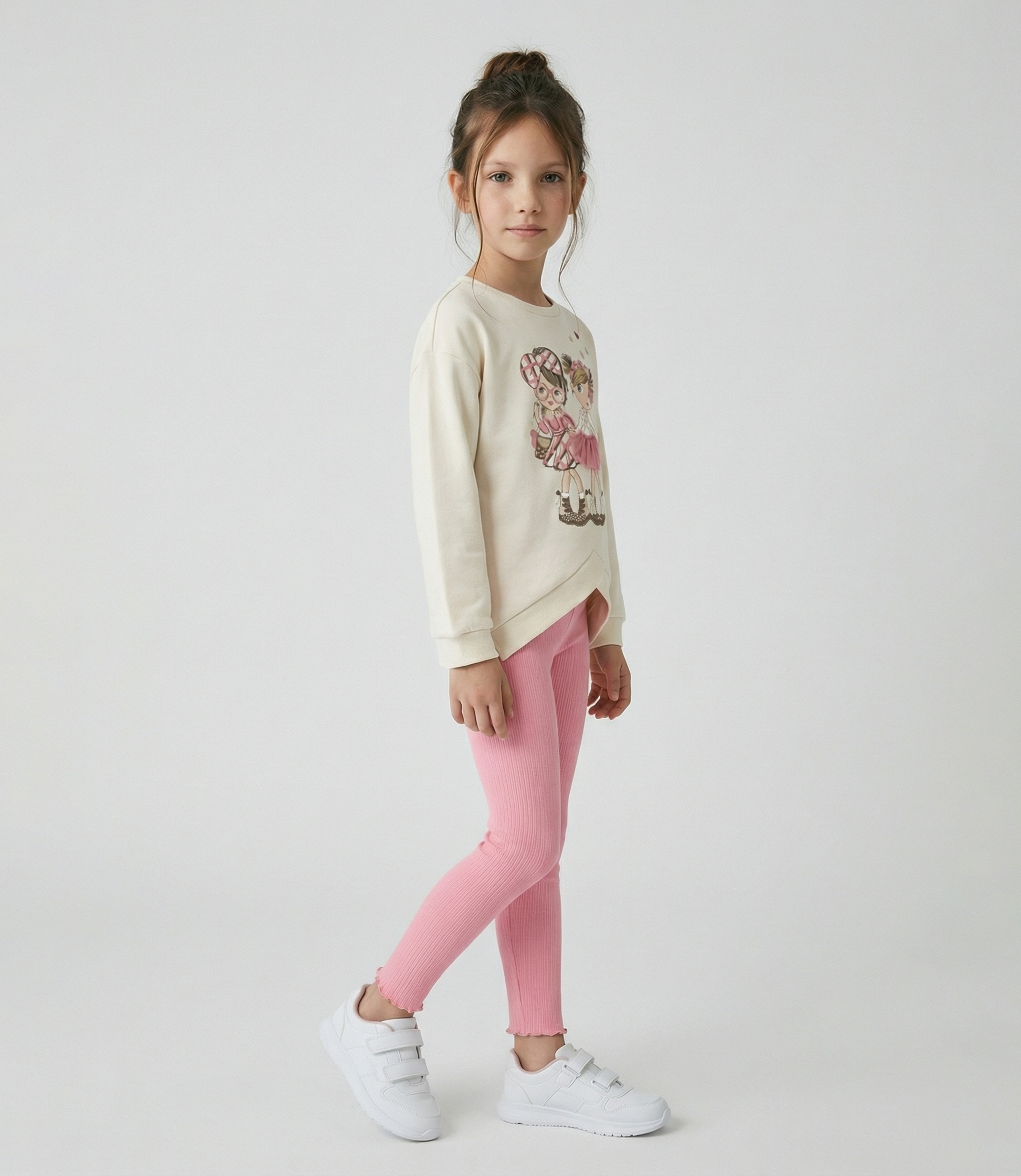 Conjunto niña con estampado 2 años / Coral