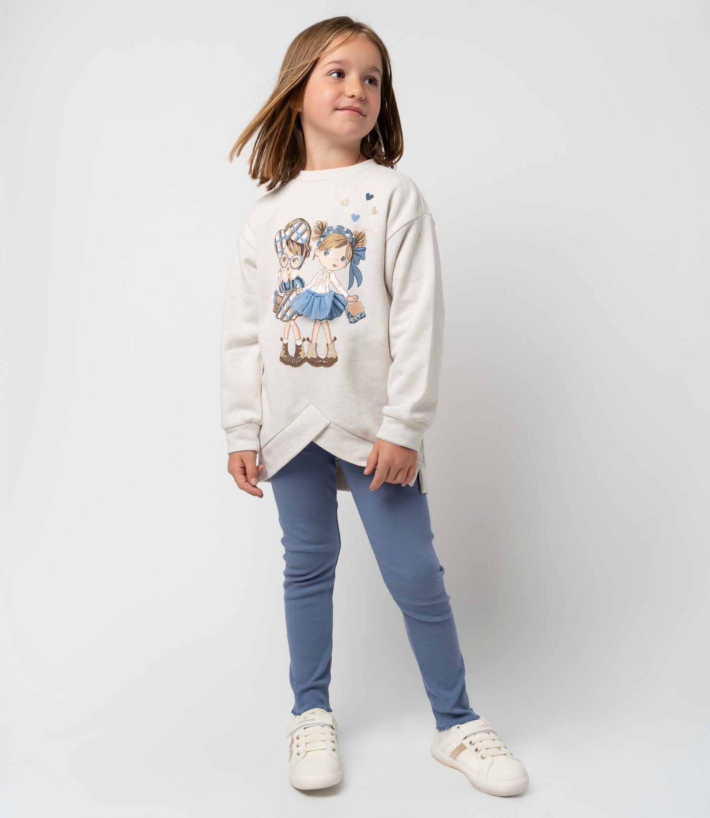 Conjunto niña con estampado 2 años / Azul Marino