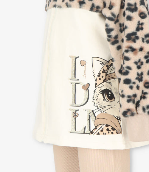 Conjunto niña animal print 2 años / Beige