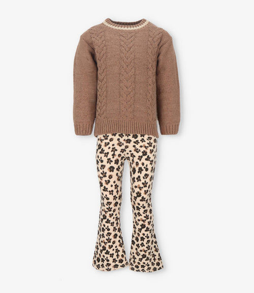 Conjunto niña animal print 2 años / Café