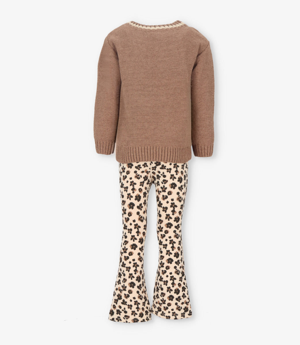 Conjunto niña animal print 2 años / Café