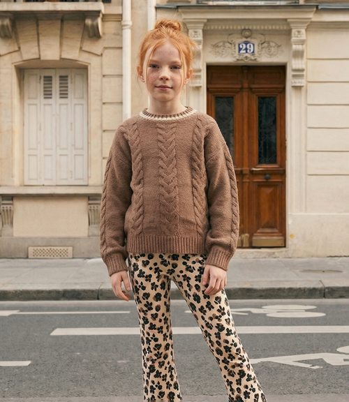 Conjunto niña animal print 2 años / Café