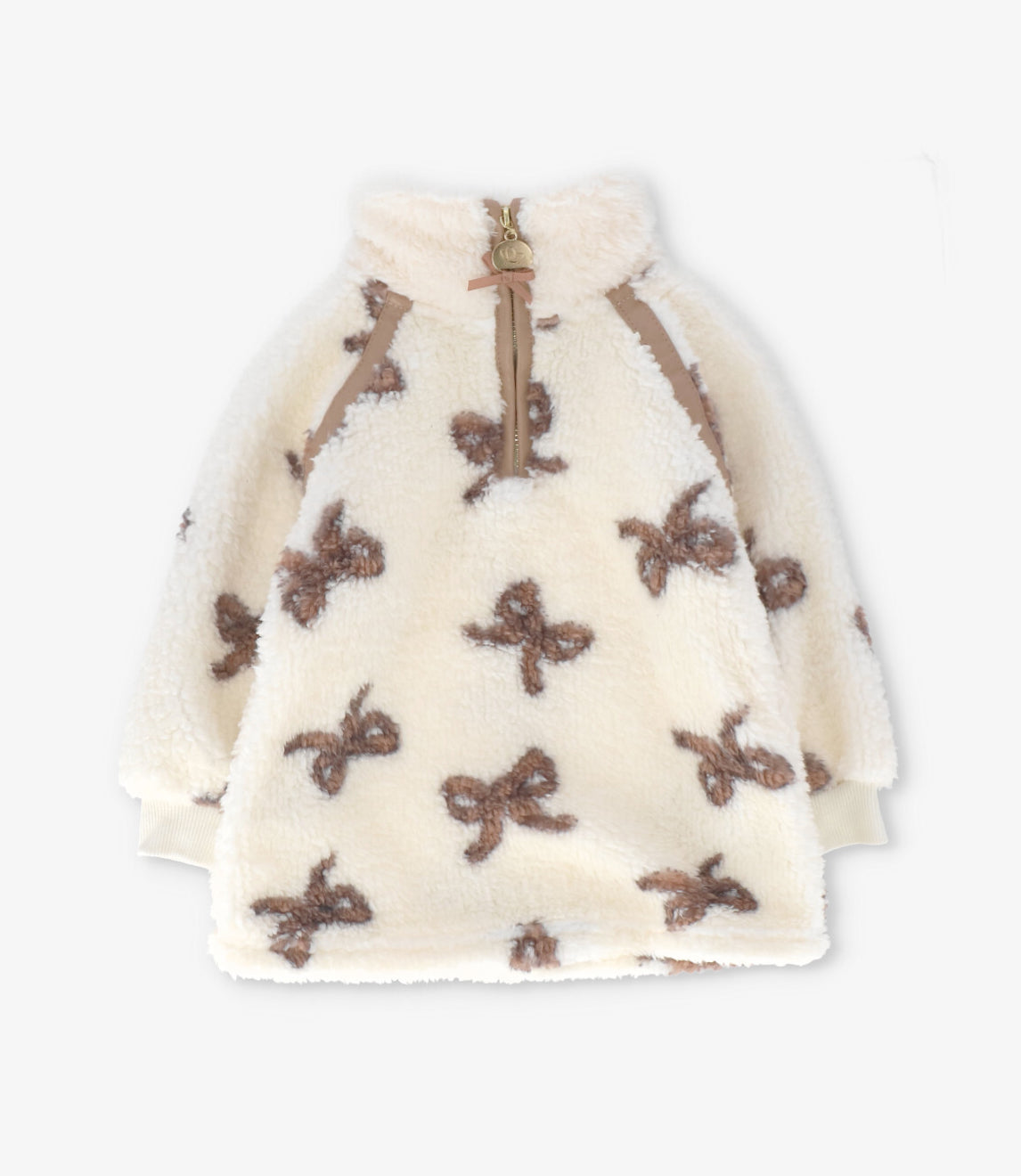 Conjunto niña con lazos 2 años / Beige