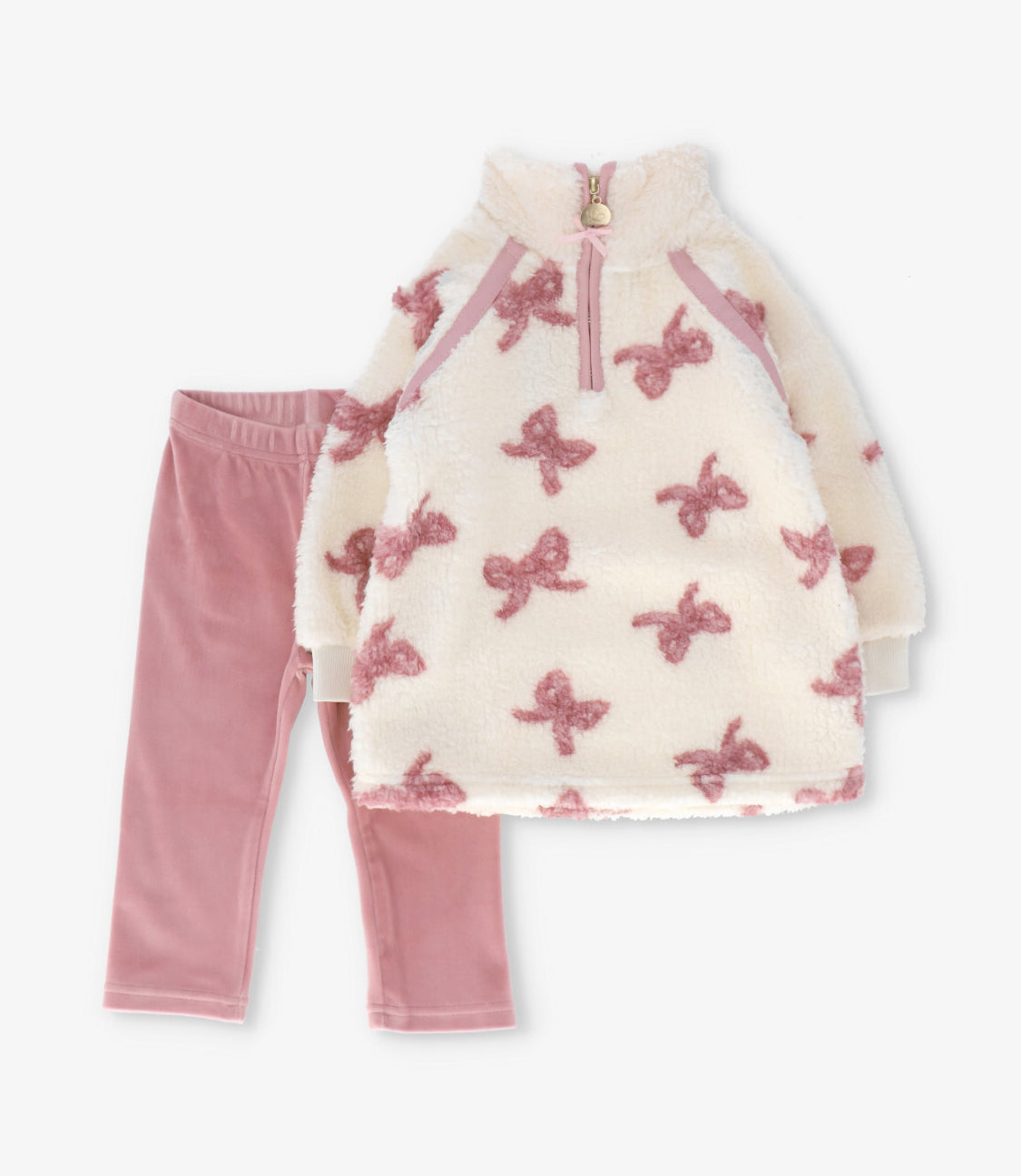 Conjunto niña con lazos 2 años / Palo Rosa