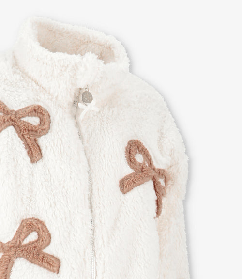 Conjunto niña con lazos 2 años / Crudo