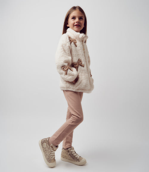 Conjunto niña con lazos 2 años / Crudo