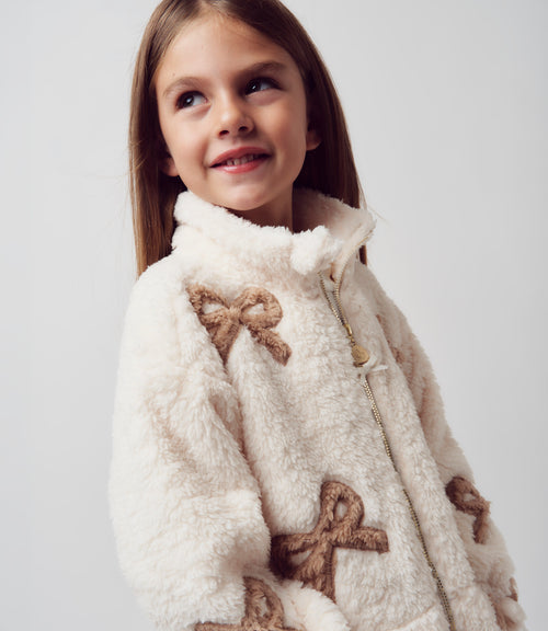 Conjunto niña con lazos 2 años / Crudo