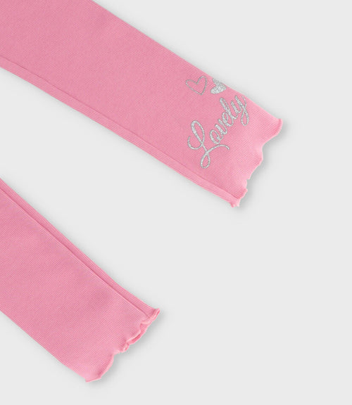 Calza niña acanalada 2 años / Coral