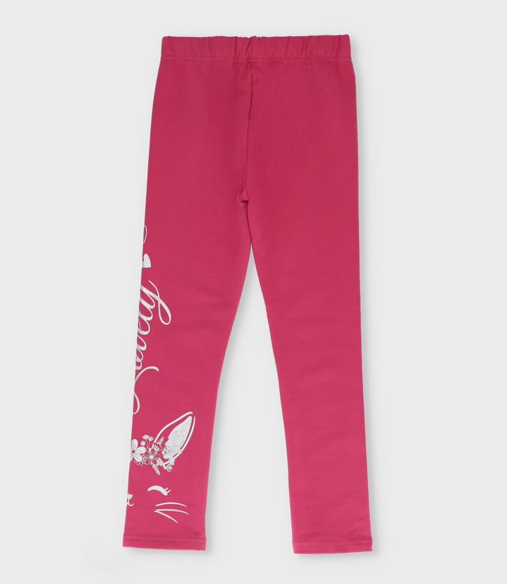 Calza niña con estampado 2 años / Burdeo
