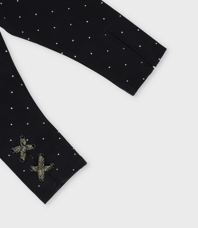 Calza niña con puntos 2 años / Negro