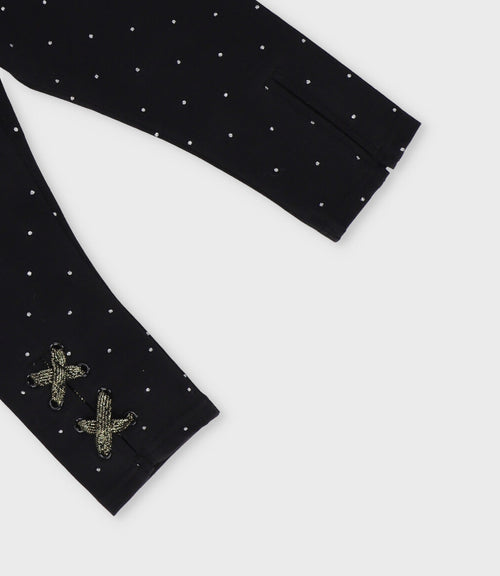 Calza niña con puntos 2 años / Negro