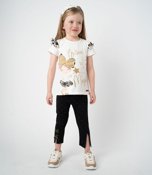 Calza niña con puntos 2 años / Negro