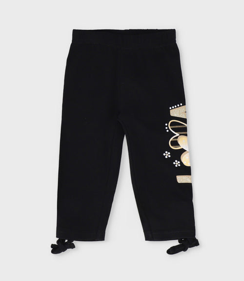 Calza niña con estampado 2 años / Negro