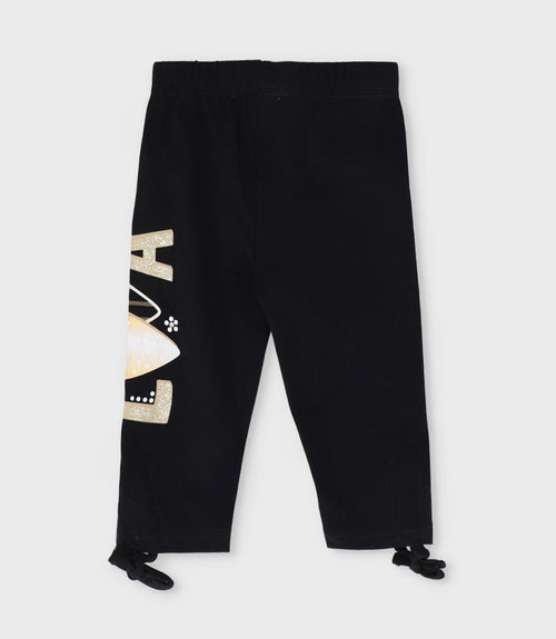 Calza niña con estampado 2 años / Negro