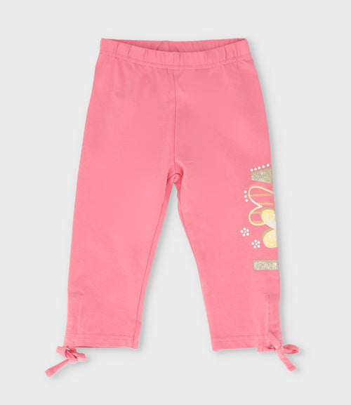 Calza niña con estampado 2 años / Coral